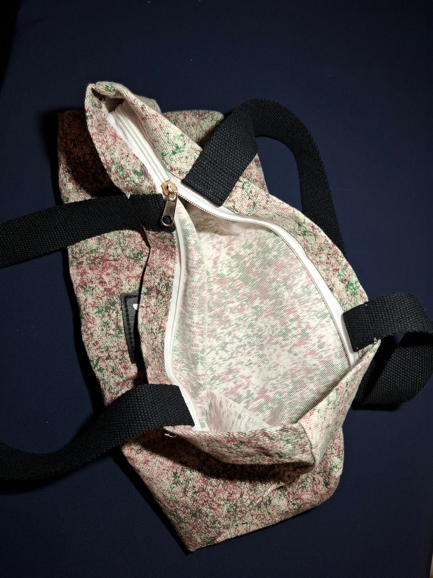 Bolsa de tela maraña rosa y verde