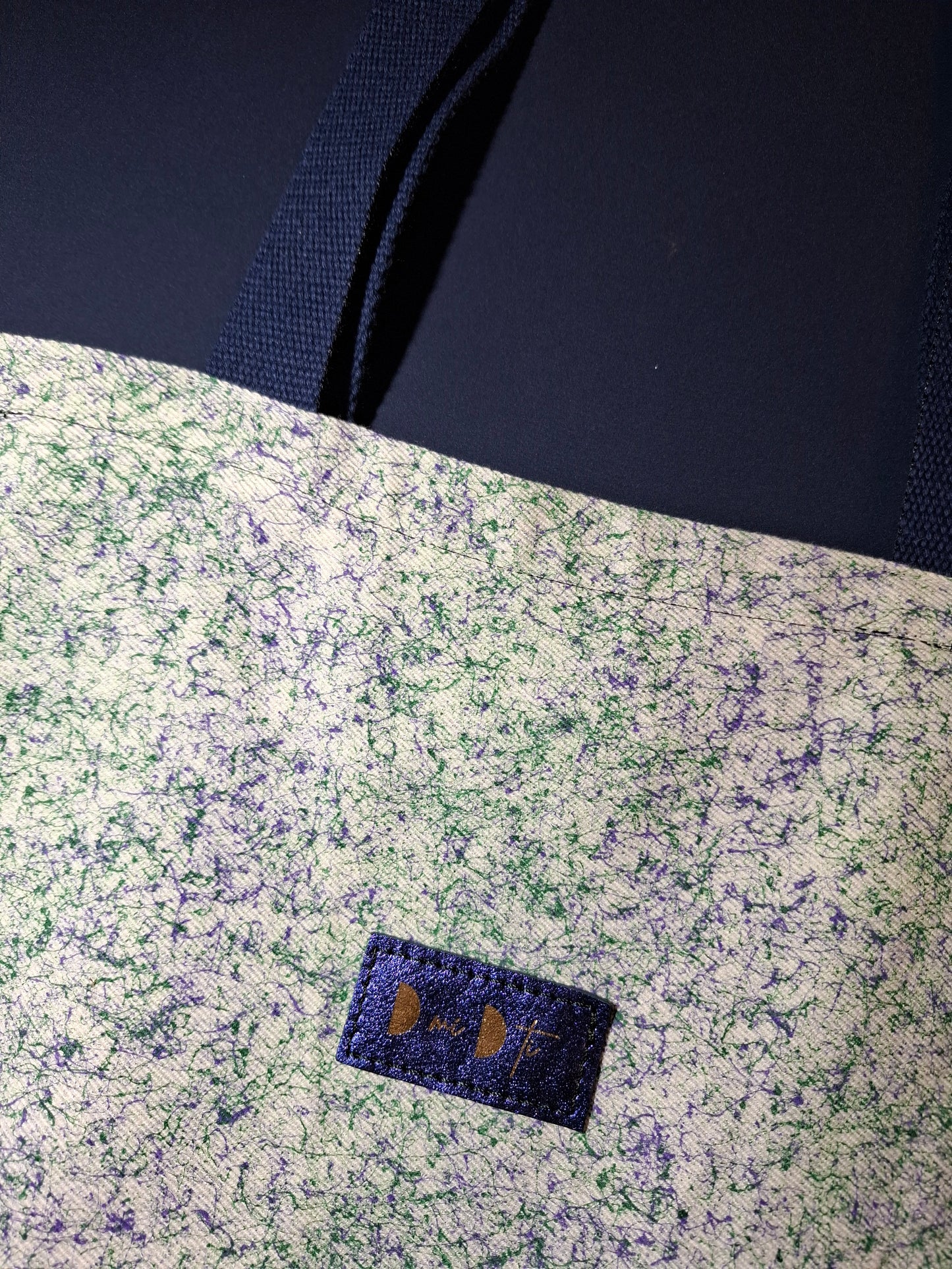 Bolsa de tela maraña azul y verde