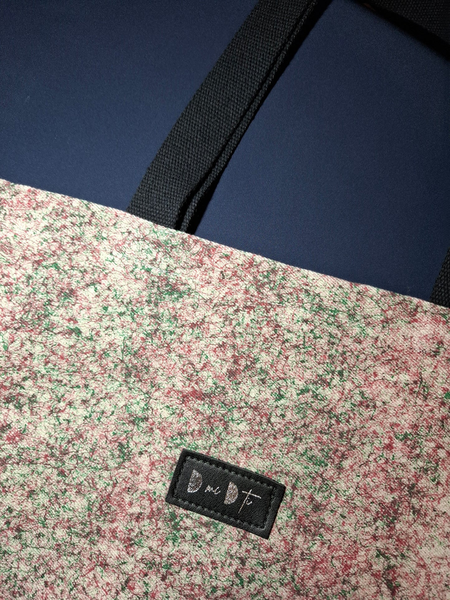 Bolsa de tela maraña rosa y verde
