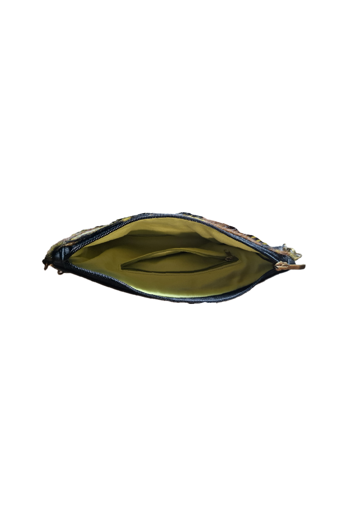 Bolso bandolera DOBRA piel con pelo camuflaje y negro