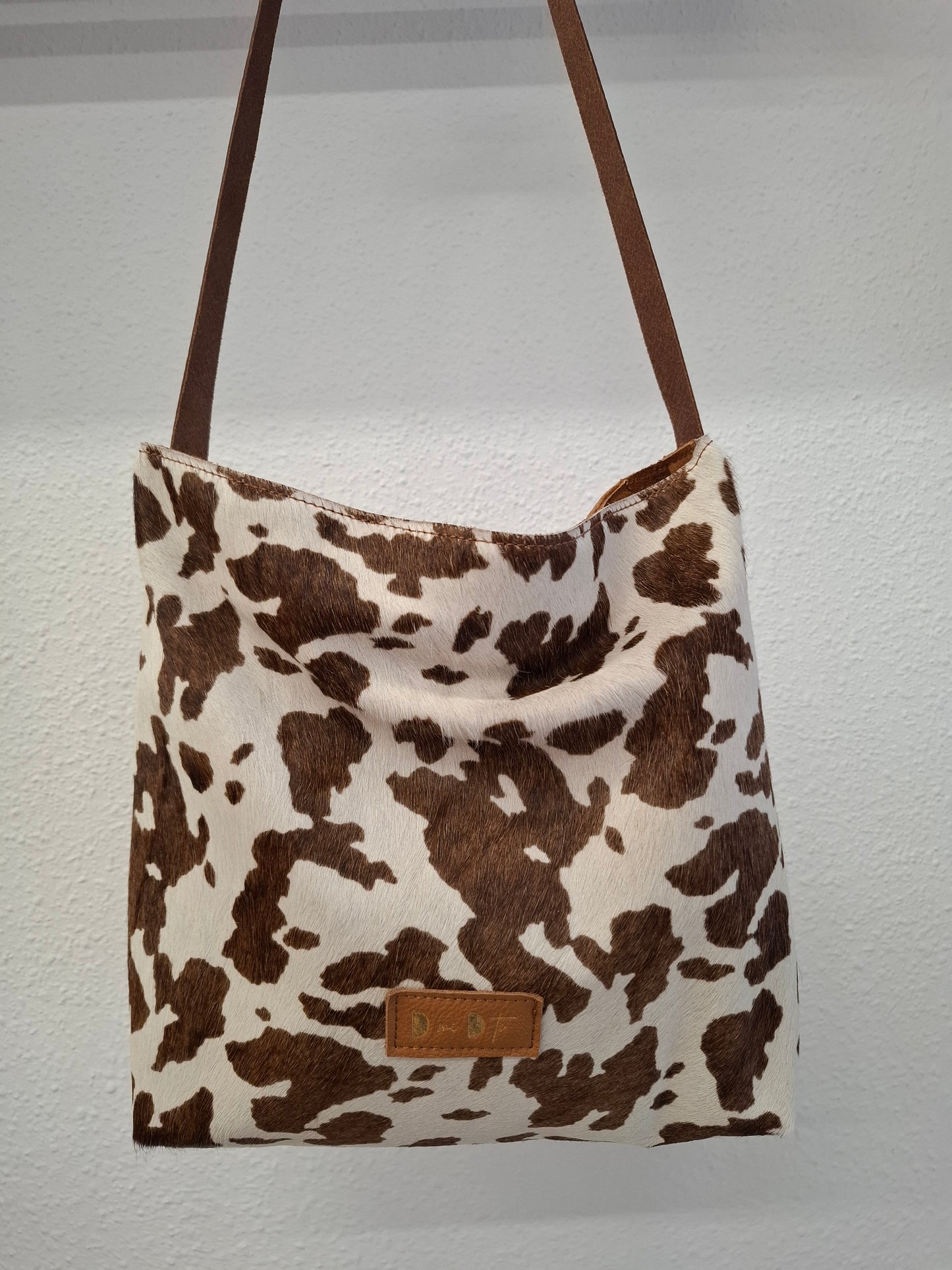 Bolso IGUÑA piel con pelo vaca camel