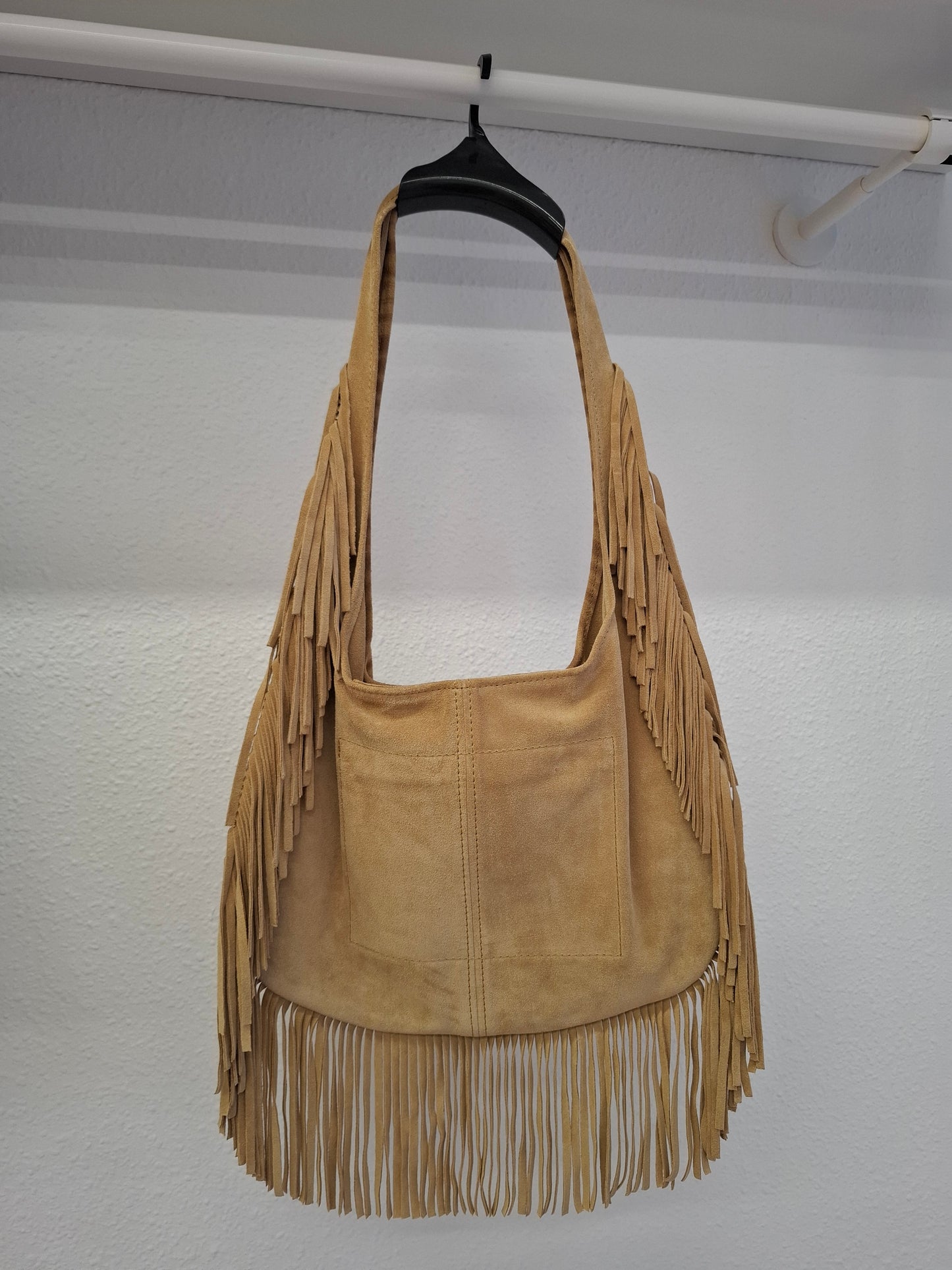 Bolso SOTO serraje flecos cebra amarillo