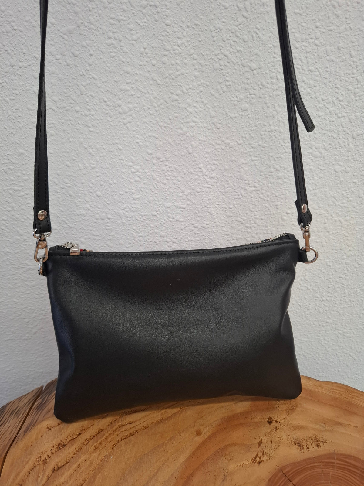 Bolso bandolera DOBRA piel entramado colores