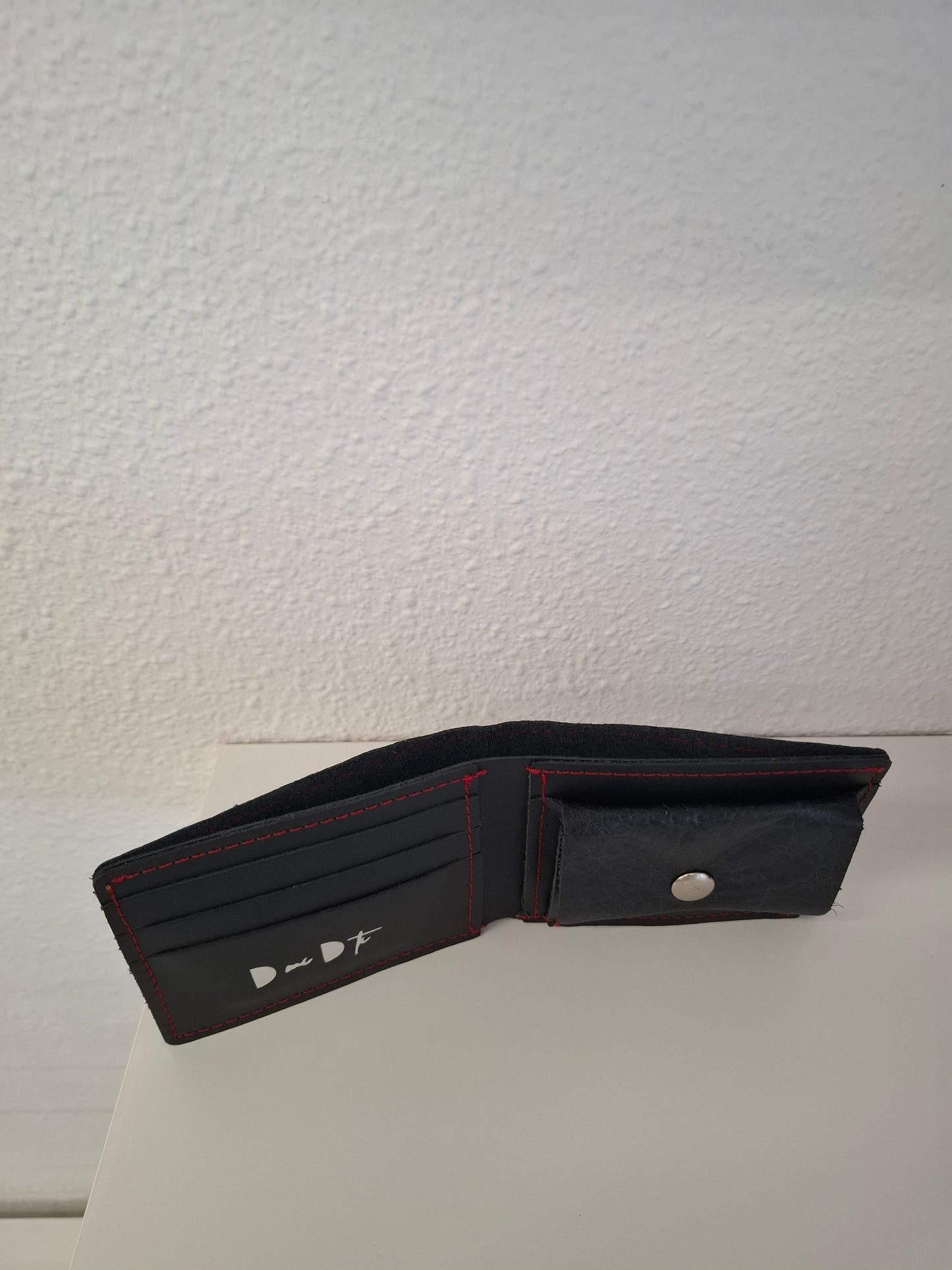 Cartera monedero hombre piel negro envejecido