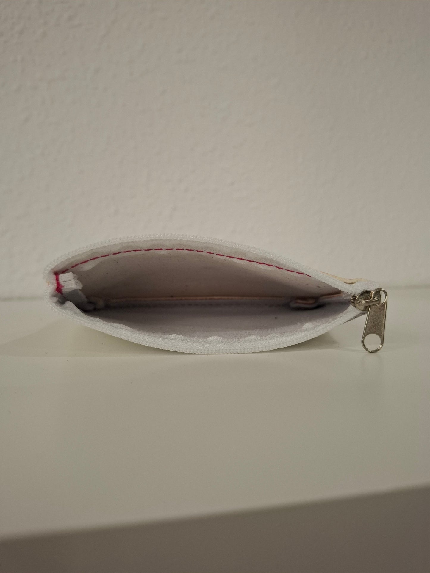 Monedero de piel rayas rosa y naranja