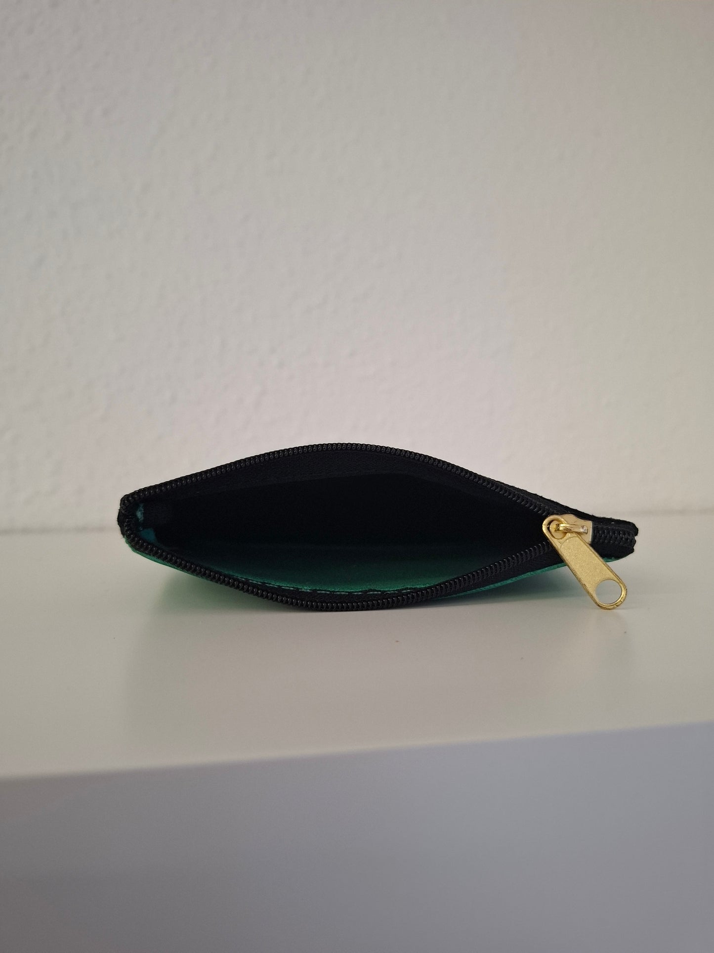 Monedero de piel flores brillo