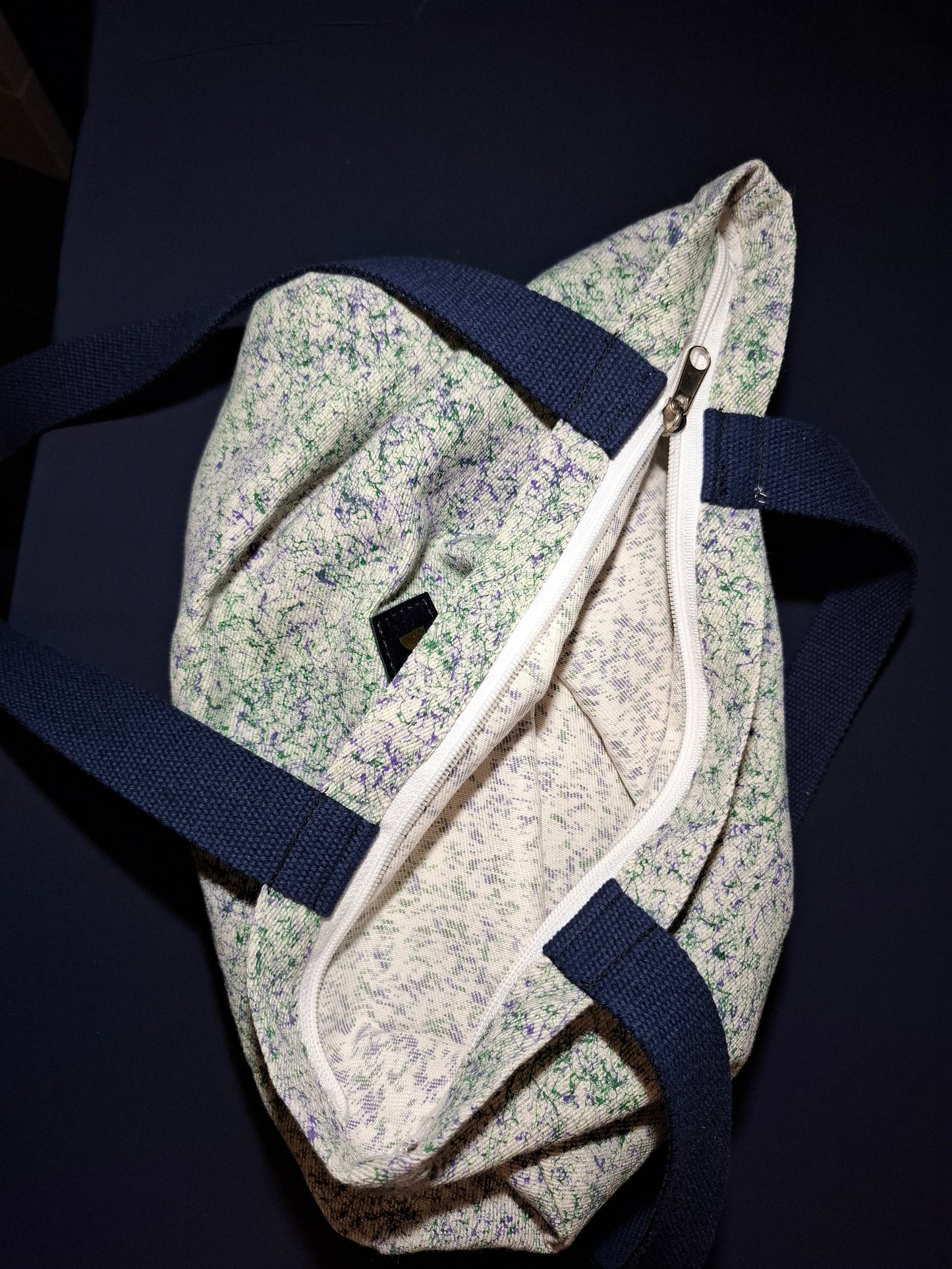 Bolsa de tela maraña azul y verde