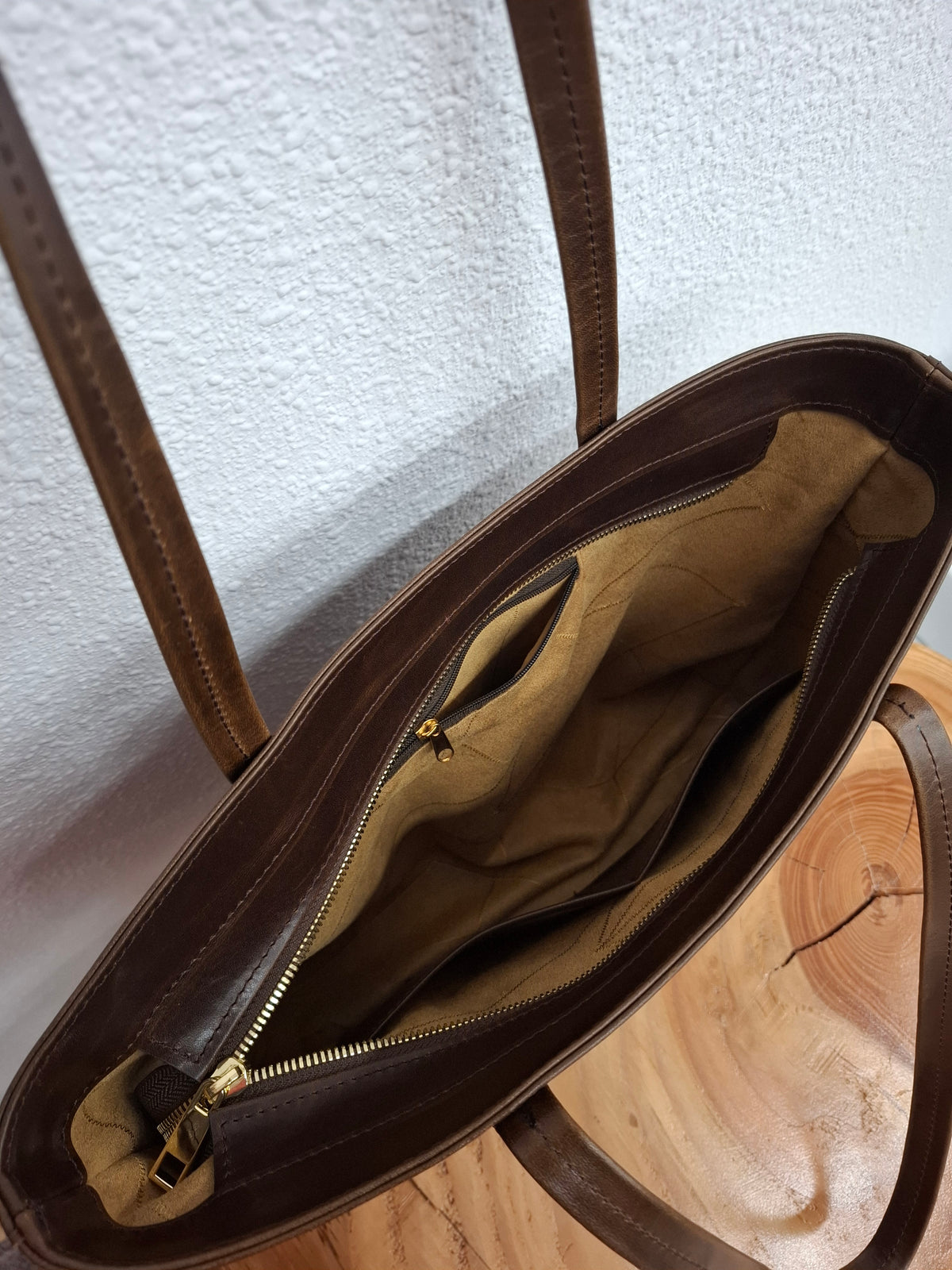 Bolso shopper ALTAMIRA piel marrón brillo