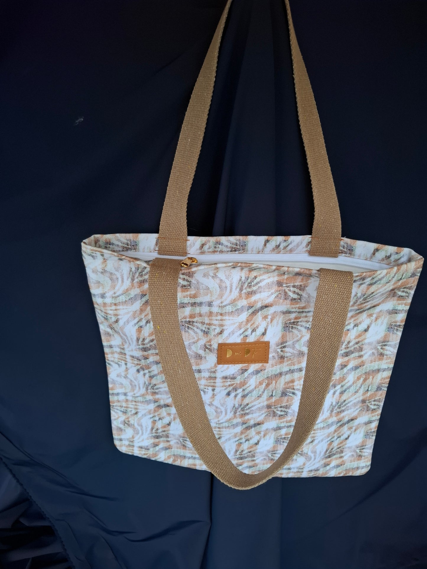 Bolsa IGUÑA estampado marrón y blanco