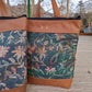 Mochila antirrobo TERRA CHÁ piel marrón y denim efecto óxido