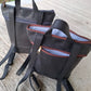 Mochila antirrobo TERRA CHÁ piel negra y denim efecto óxido