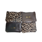 Monedero de piel con pelo print guepardo