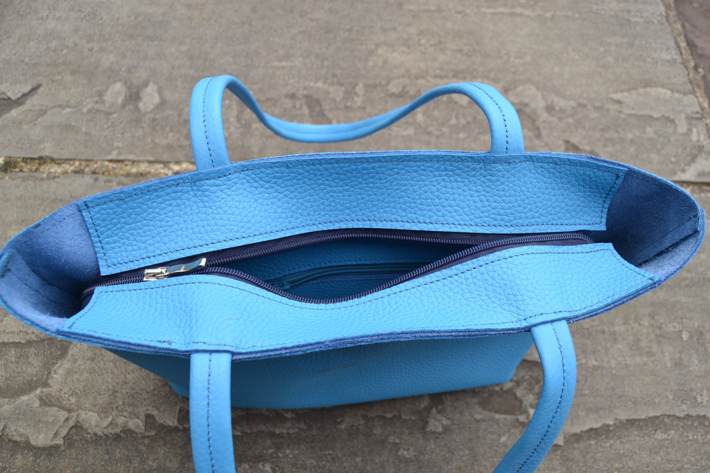 Bolso shopper VEGA piel azul