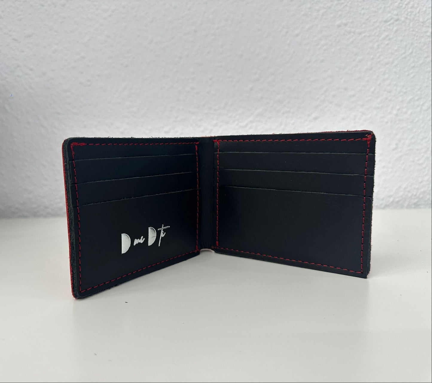 Cartera tarjetero hombre piel rojo