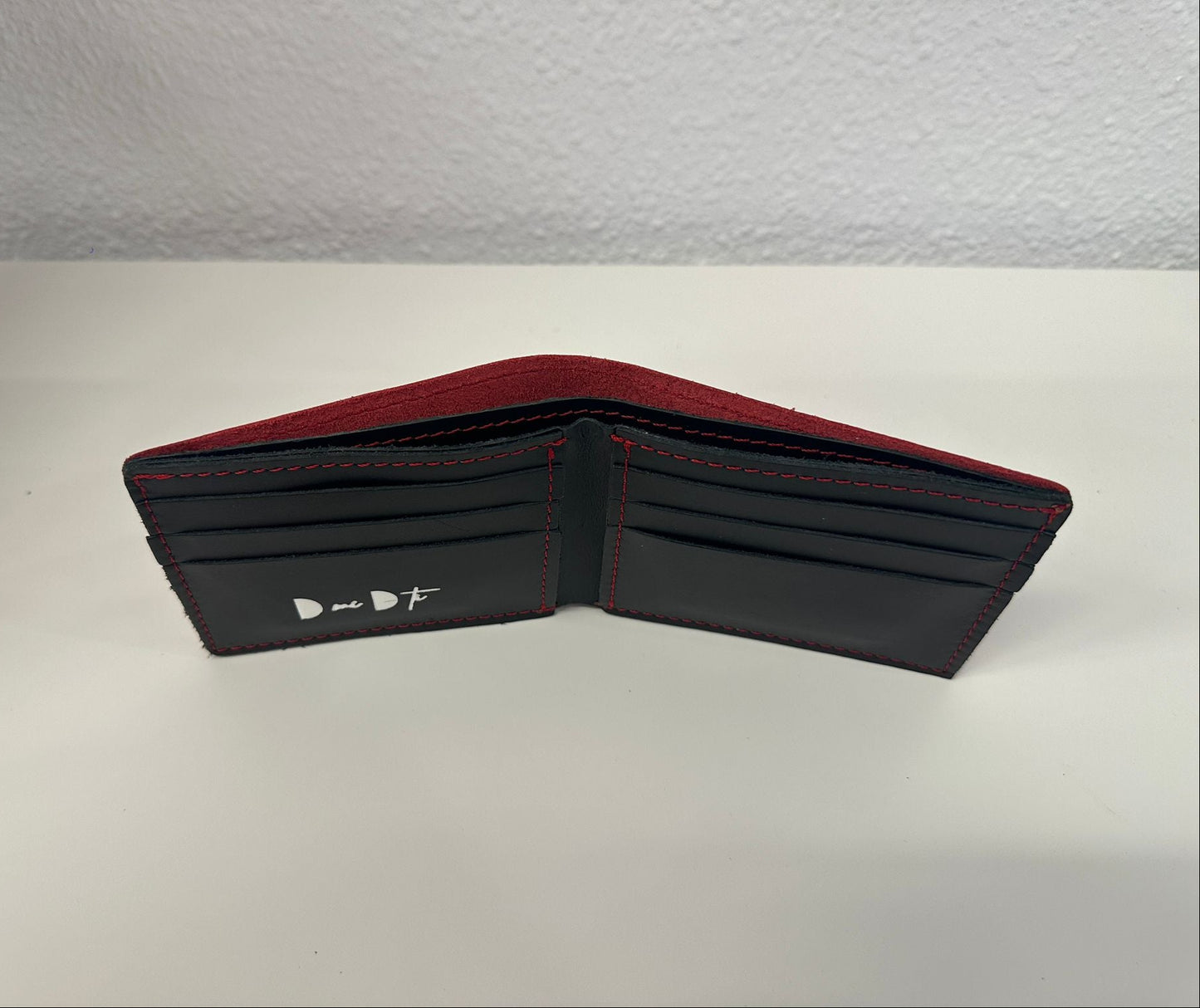 Cartera tarjetero hombre piel rojo