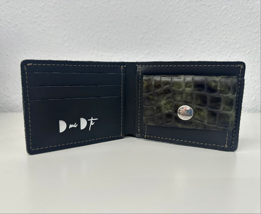 Cartera monedero hombre piel grabado coco camuflaje