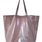 Bolso shopper VEGA XL piel brillante tornasolada rosa
