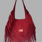 Bolso SOTO XL serraje flecos rojo