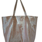 Bolso shopper VEGA XL piel brillante tornasolada beige