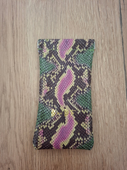 Funda gafas piel estampado serpiente