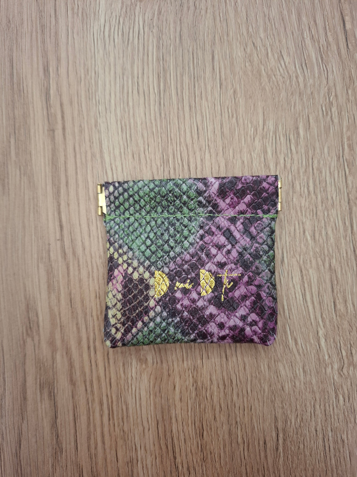 Monedero fleje piel estampado serpiente