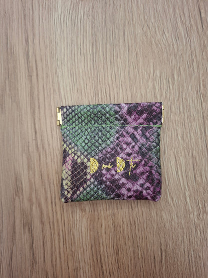 Monedero fleje piel estampado serpiente
