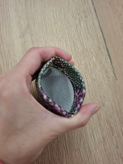 Monedero fleje piel estampado serpiente