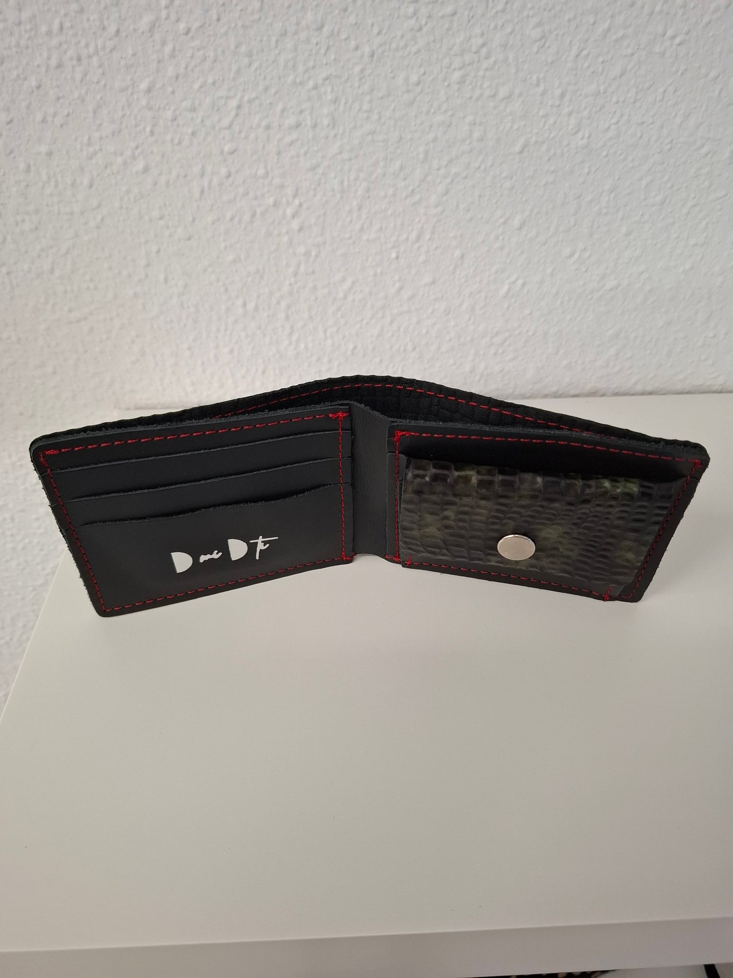 Cartera hombre piel grabado serpiente camuflaje