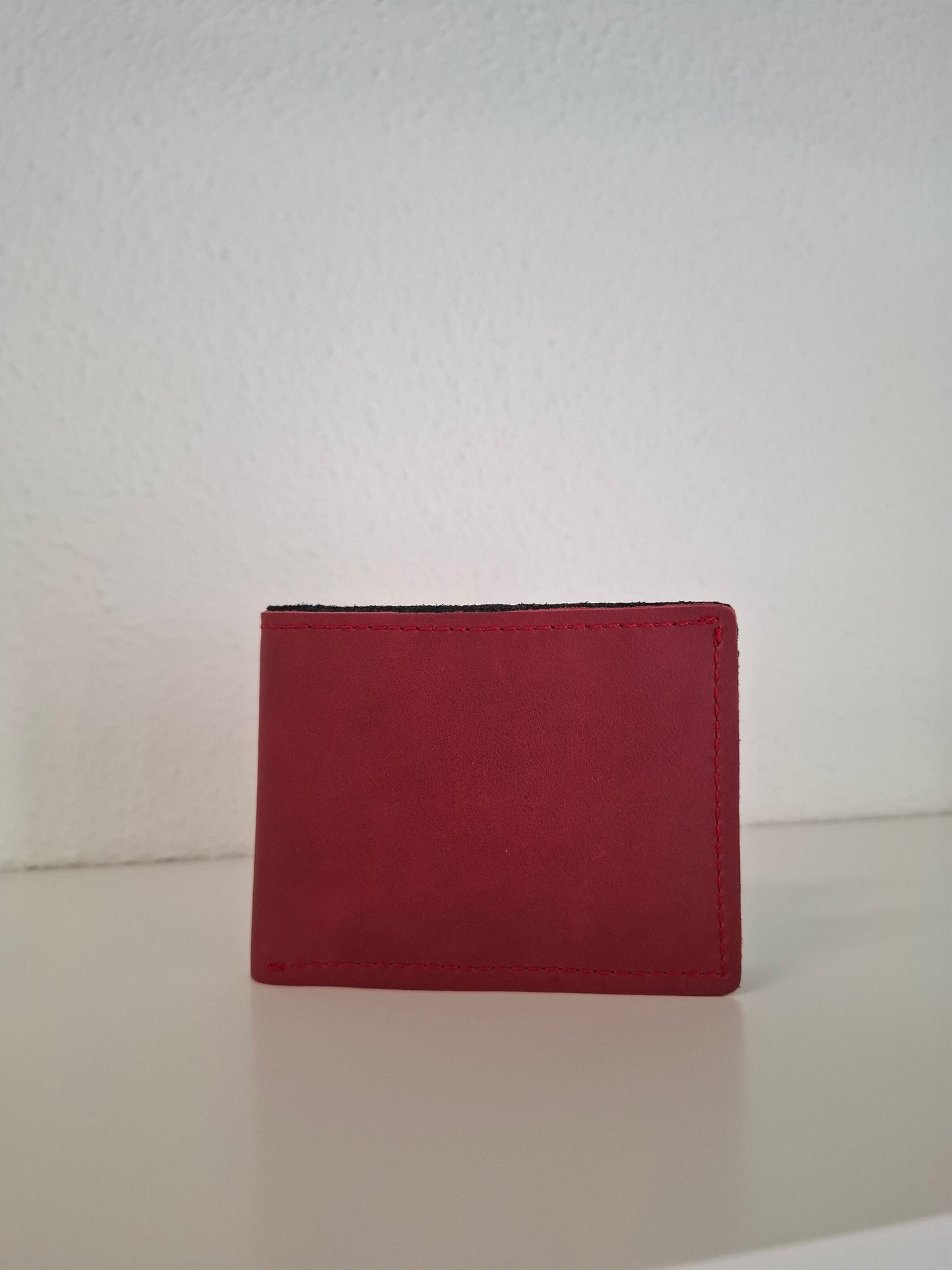 Cartera hombre piel rojo