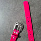 Cinturón de piel rosa 3cm hebilla plata vieja
