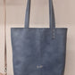 Bolso RAOS piel azul difuminado grabado serpiente