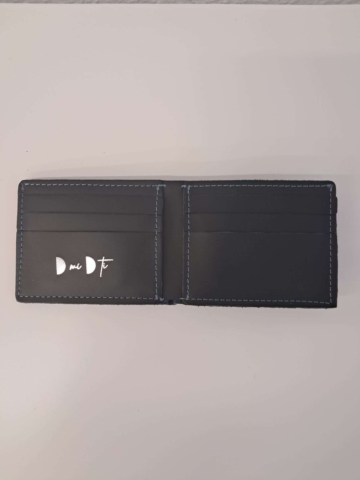 Cartera tarjetero hombre piel azul