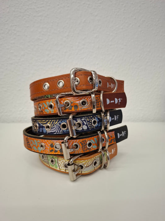 Collar de perro piel y cinta brillo