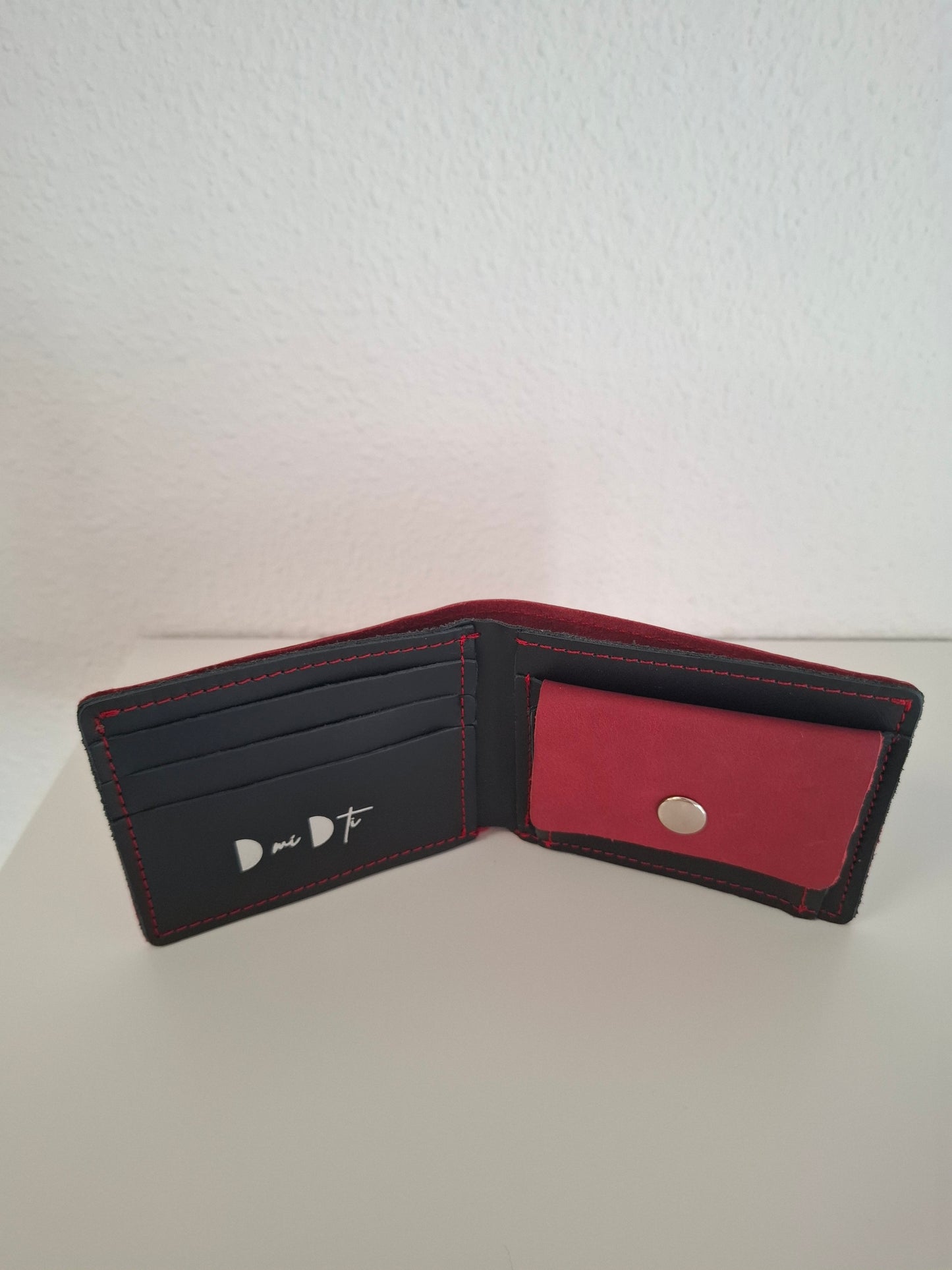 Cartera hombre piel rojo