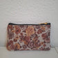 Monedero de piel flores berenjena