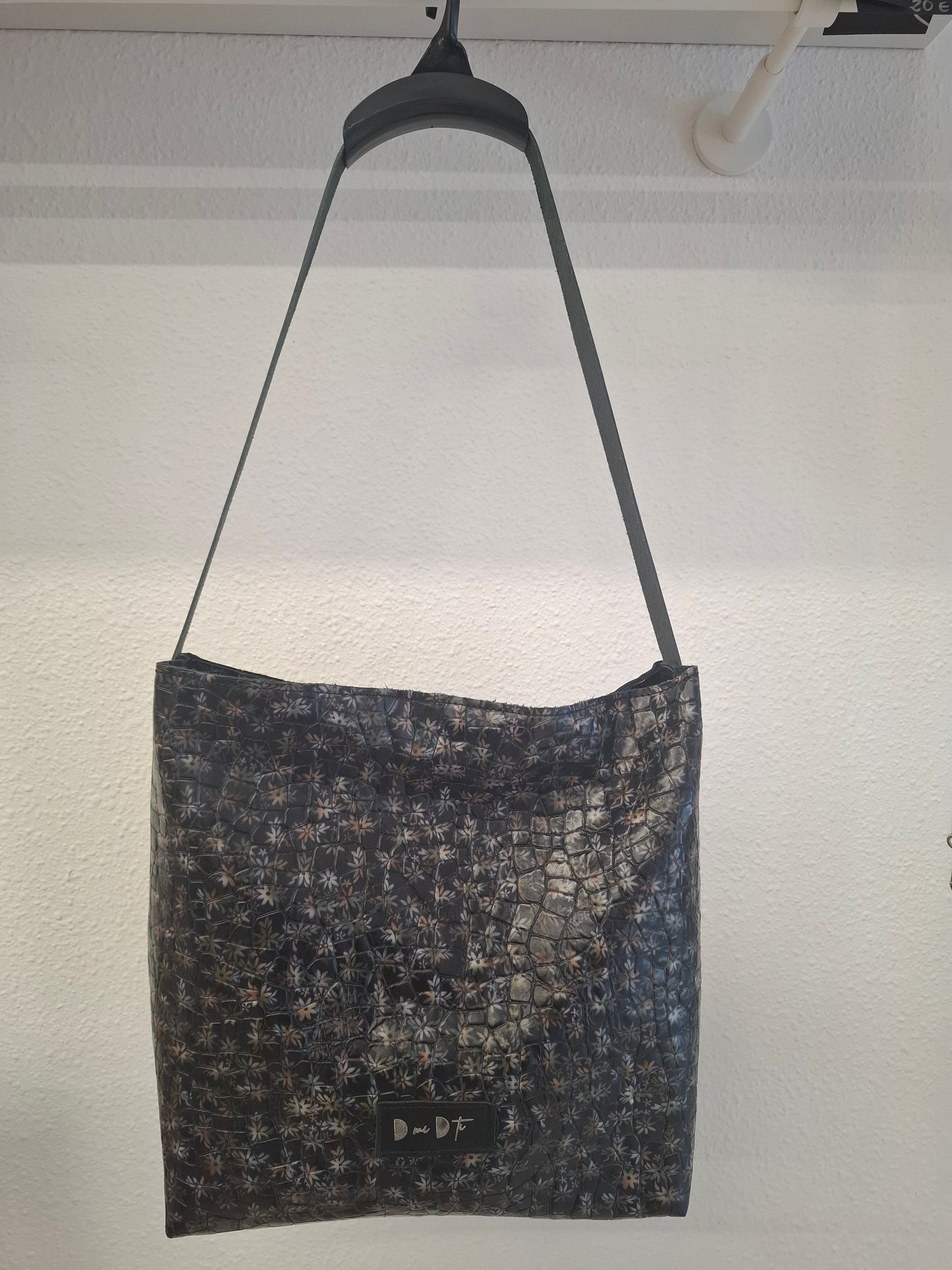 Bolso IGUÑA piel coco flores