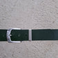 Cinturón hombre de piel verde 4cm hebilla plata vieja