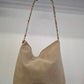 Bolso IGUÑA piel serraje beige grisáceo asa trenza