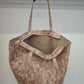 Bolso shopper VEGA XL piel charol arrugado beige