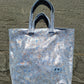 Bolso shopper VEGA XL piel jaspeado azul y plata