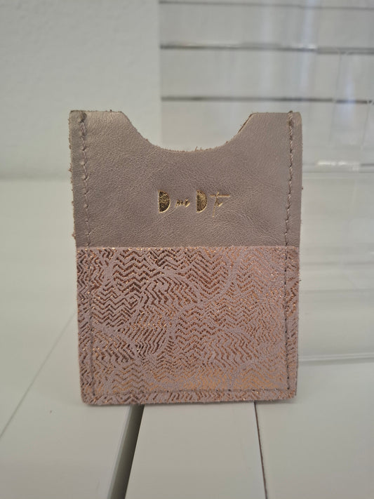 Tarjetero piel olas brillo