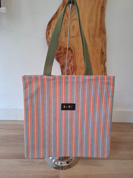 Bolsa IGUÑA rayas naranja y verde
