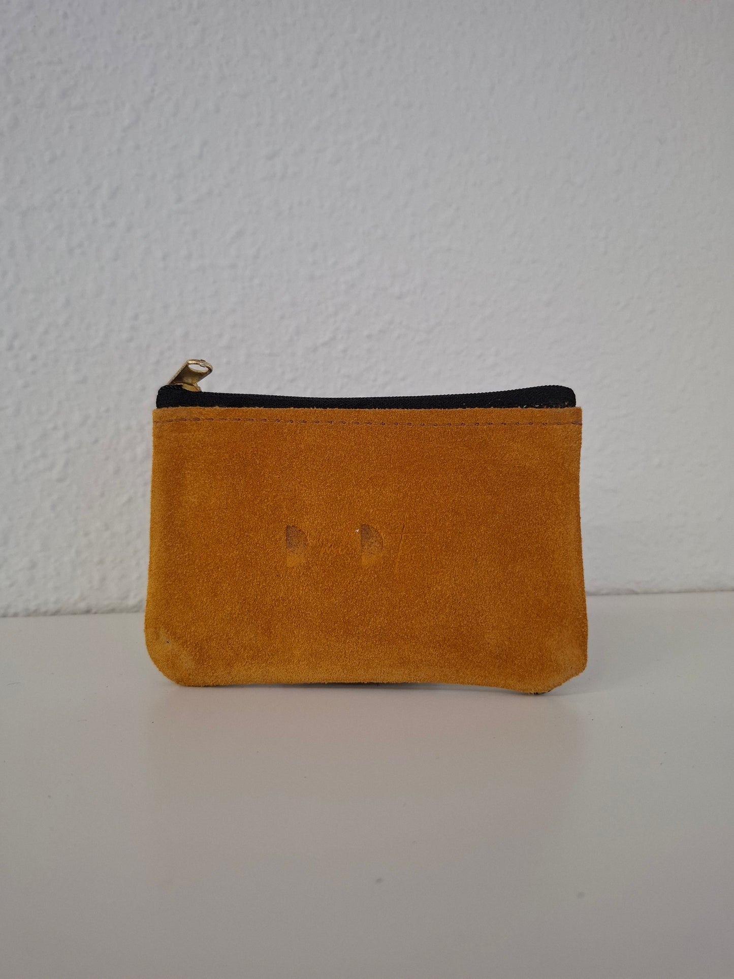 Monedero de piel flores negro marrón