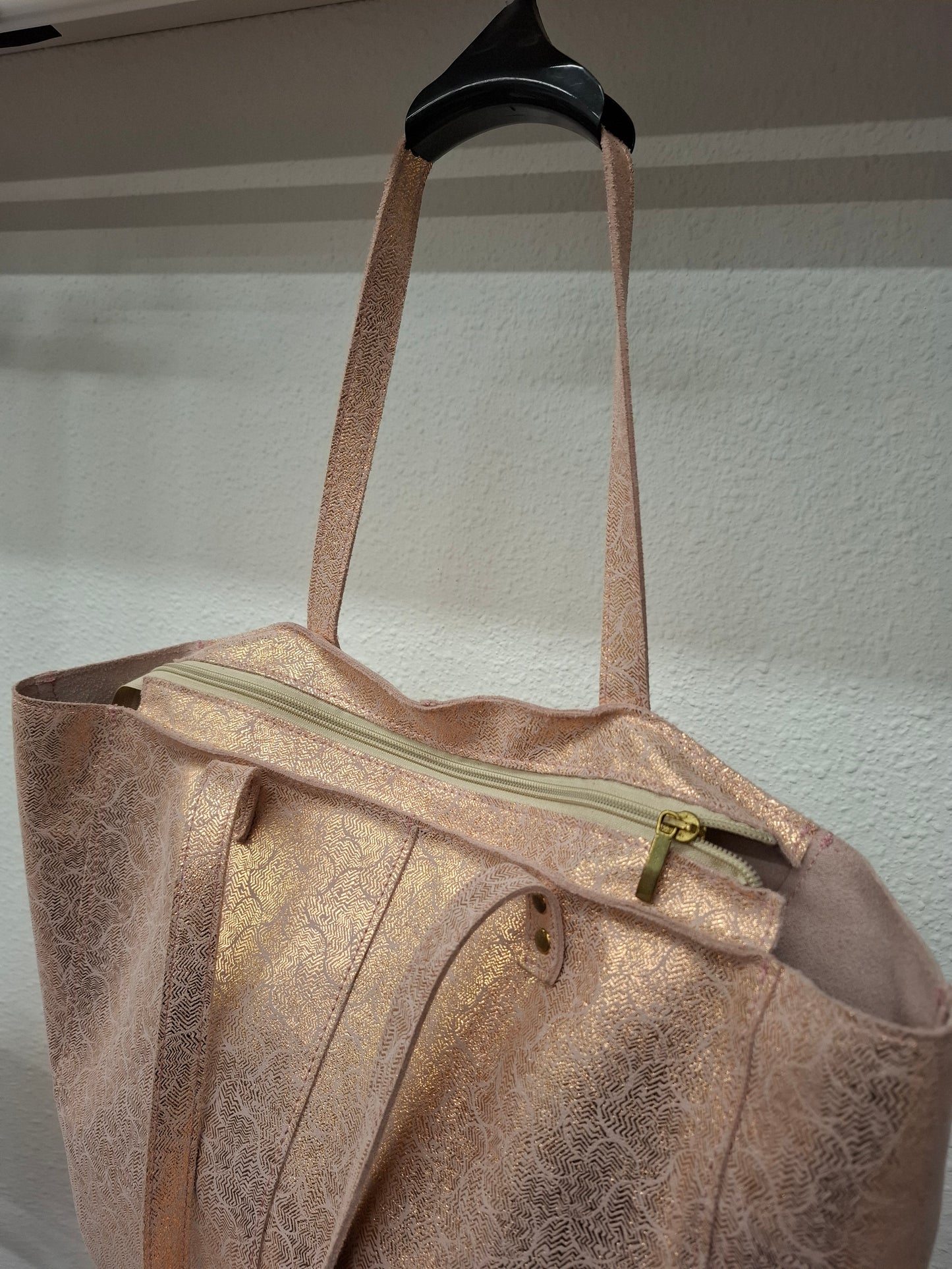 Bolso shopper VEGA XL piel olas oro rosa