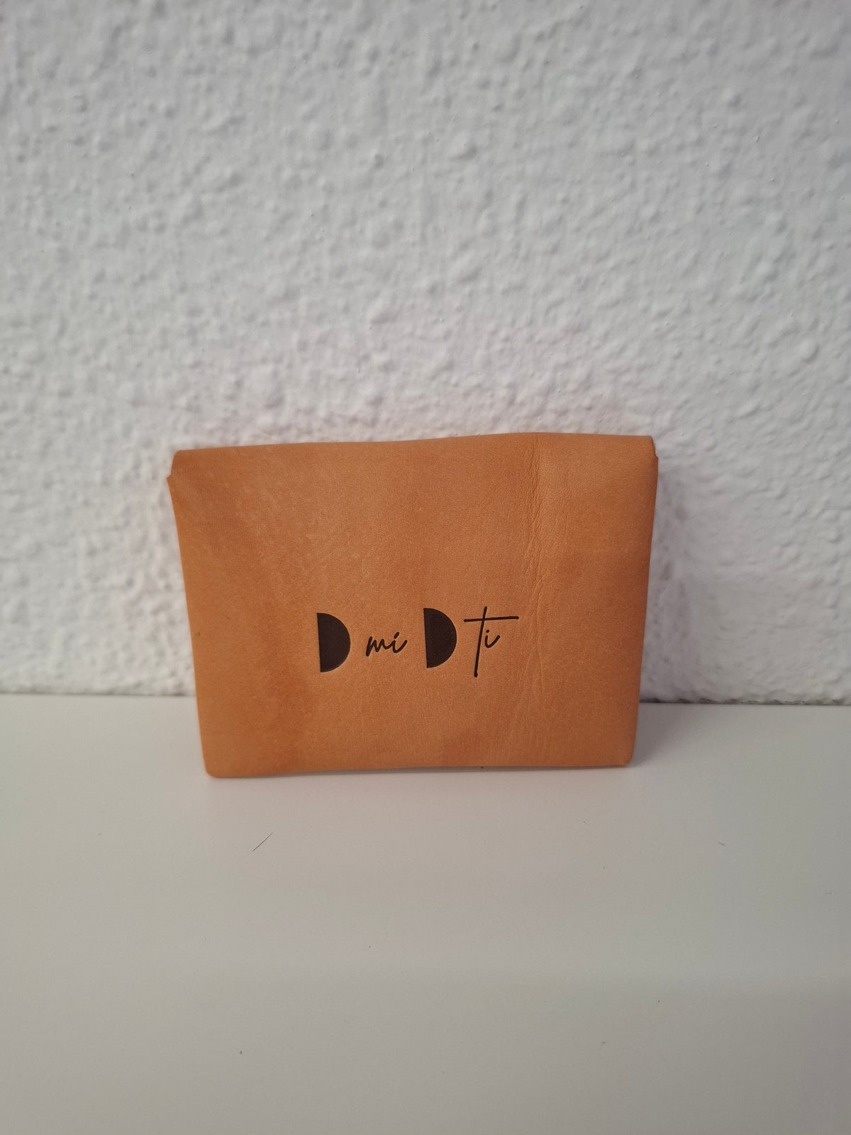 Monedero corchete piel lisa color natural