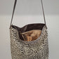 Bolso IGUÑA piel con pelo dálmata marrón