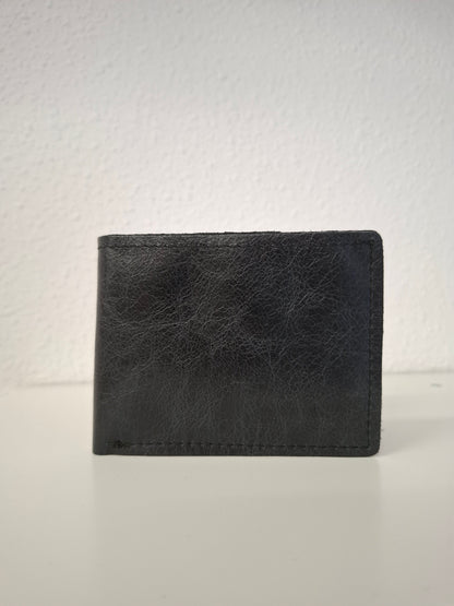 Cartera monedero hombre piel negro envejecido