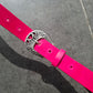 Cinturón de piel rosa 3cm hebilla plata vieja