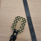 Cinturón de piel negro 2cm hebilla oro viejo puntos