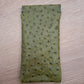Funda gafas piel verde estampado avestruz